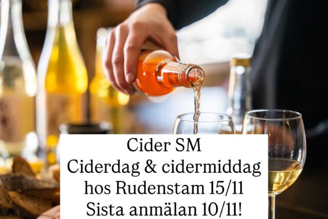 Sista anmälningsdag den 10/11 till Ciderdagen med prisutdelning för SM hos Rudenstam som går av stapeln lördagen den 15 november!
Det blir föreläsningar, rapport från jurydeltagarna, diskussion om framtiden för tävlingen och givetvis en cidermiddag att avsluta med där många av bidragen från årets uppställning går att prova.
Anmälningslänk hittar du i profilen!
Välkomna! 🍎🥂