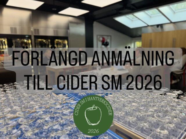 Sista anmälnings- och inlämningsdag för bidrag till SM i Hantverkscider framflyttat till den 27 februari!
En vecka kvar att hinna skicka in era produkter, länk till anmälningsformuläret finner du i profilen 🍾🍎